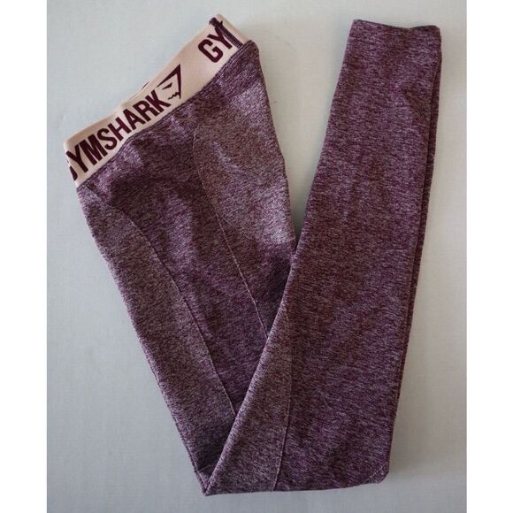 Gymshark Dry Women's Sz Small Maroon Seamless Stretch Athletic Leggings - Picture 5 of 7